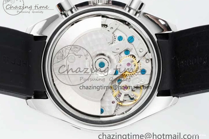 0516 Speedmaster Racing Master SS HKF Best Edition White Black Dial on Black Rubber Strap A Effortless 7813